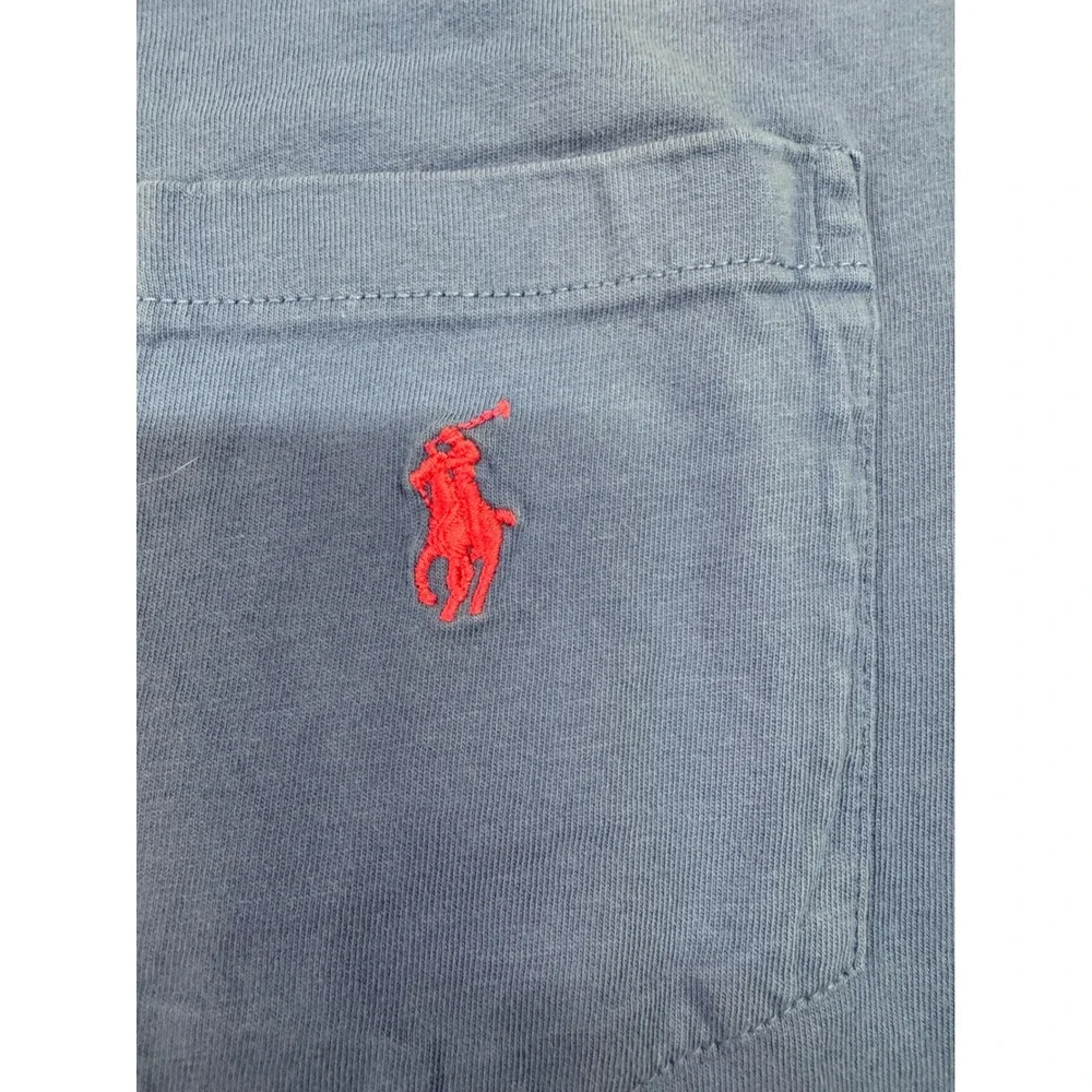 Polo Ralph Lauren Mens XL Blue Pocket T-Shirt‎ Red Pony Logo Short Sleeve Cotton